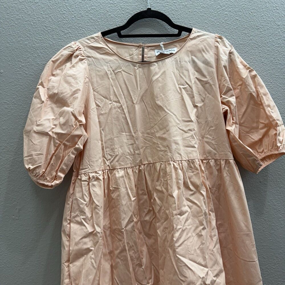 New Anthropologie Dress Size Medium Marny Tiered Cotton Modest Hi-Low 1/2 Sleeve - Picture 3 of 9